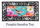 Bright Flowers & Hummingbirds Sassafras Mat - 10x22 Insert Doormat