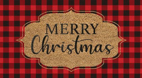 Buffalo Check Christmas Coco Coir Doormat - 16 x 27