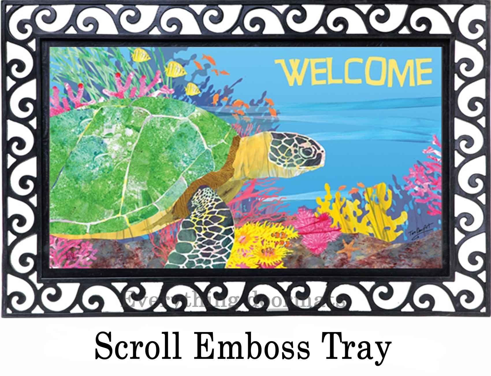 Indoor & Outdoor By the Sea Turtle MatMates Doormat