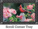 Indoor & Outdoor Cardinal with Roses MatMate Doormat-18x30