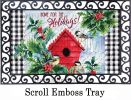 Embossed Chickadee Holiday Birdhouse Dimensions Doormat - 19 x 30