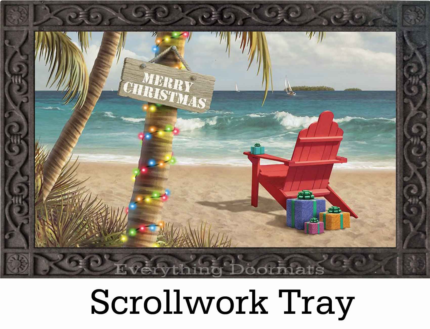 Indoor Outdoor Christmas Adirondack Insert Doormat 18x30