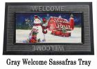Sassafras Christmas Barn Snowman Mat - 10 x 22 Insert Doormat