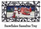 Sassafras Christmas Barn Snowman Mat - 10 x 22 Insert Doormat