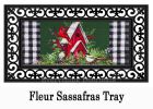 Christmas Cardinal Birdhouse Sassafras Mat - 10 x 22 Insert Doormat