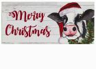 Christmas Cow Sassafras Mat - 10 x 22 Insert Doormat