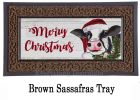 Christmas Cow Sassafras Mat - 10 x 22 Insert Doormat