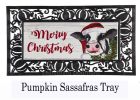 Christmas Cow Sassafras Mat - 10 x 22 Insert Doormat