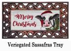 Christmas Cow Sassafras Mat - 10 x 22 Insert Doormat