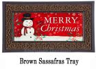 Sassafras Christmas Heritage Snowman Mat - 10 x 22 Insert Doormat