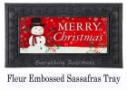 Sassafras Christmas Heritage Snowman Mat - 10 x 22 Insert Doormat