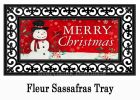 Sassafras Christmas Heritage Snowman Mat - 10 x 22 Insert Doormat