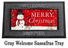 Sassafras Christmas Heritage Snowman Mat - 10 x 22 Insert Doormat