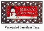 Sassafras Christmas Heritage Snowman Mat - 10 x 22 Insert Doormat