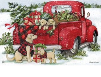 Christmas Puppies Indoor & Outdoor MatMate Insert - Doormat 18" x 30"