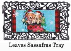 Christmas Puppy Bucket Sassafras Mat - 10 x 22 Insert Doormat