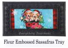 Christmas Puppy Bucket Sassafras Mat - 10 x 22 Insert Doormat