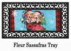 Christmas Puppy Bucket Sassafras Mat - 10 x 22 Insert Doormat