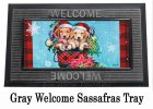 Christmas Puppy Bucket Sassafras Mat - 10 x 22 Insert Doormat