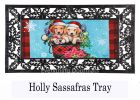 Christmas Puppy Bucket Sassafras Mat - 10 x 22 Insert Doormat