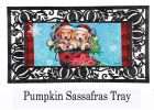 Christmas Puppy Bucket Sassafras Mat - 10 x 22 Insert Doormat