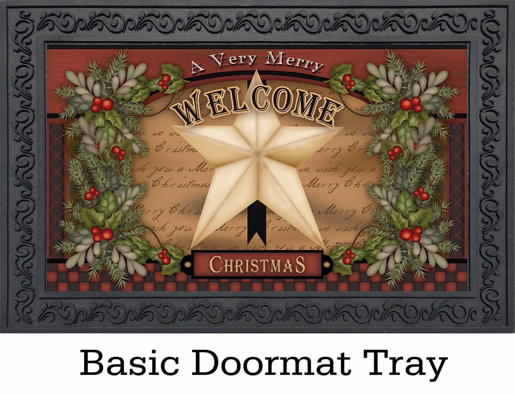 Indoor & Outdoor Christmas Star Insert Doormat 18" x 30"