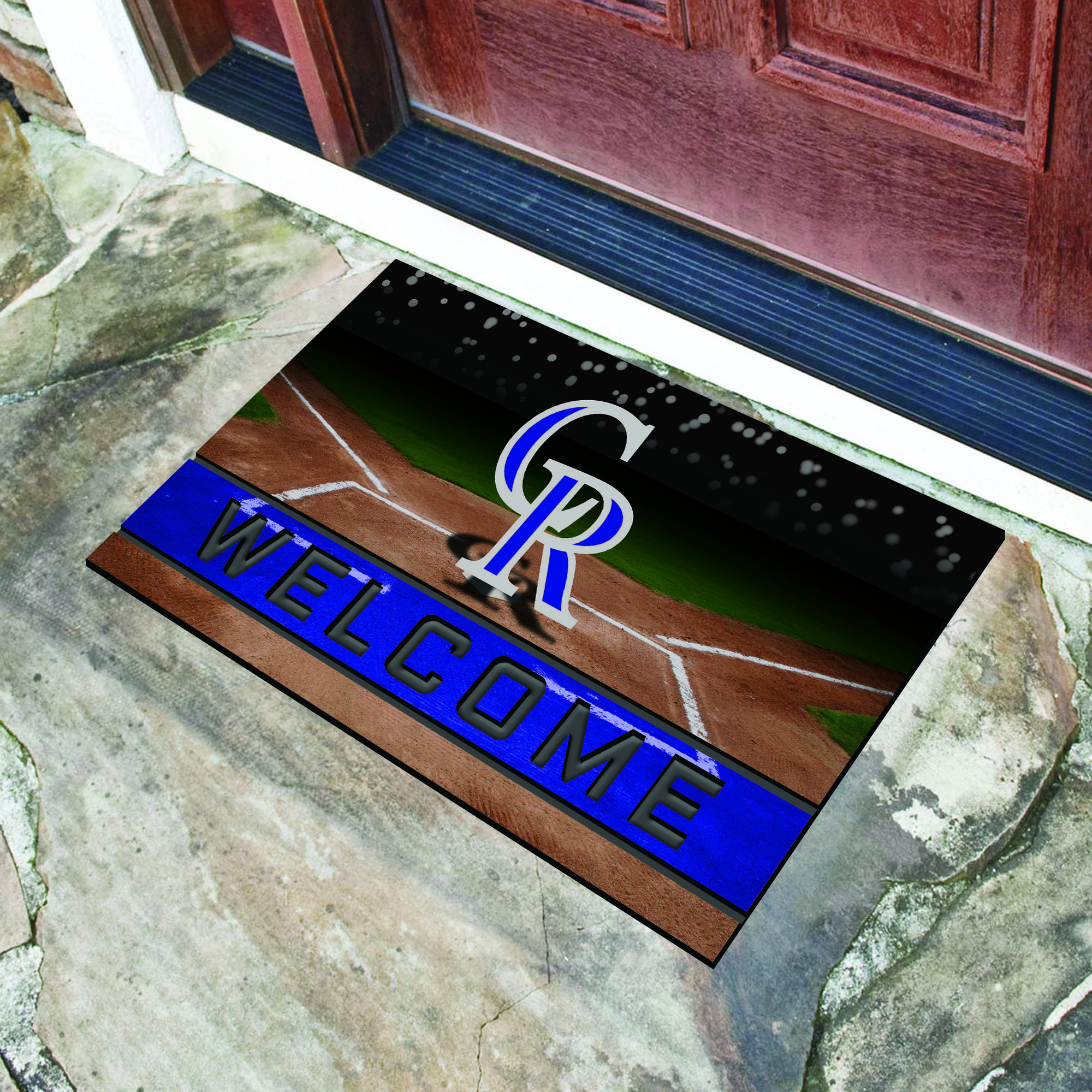 Colorado Rockies Flocked Rubber Doormat - 18 x 30