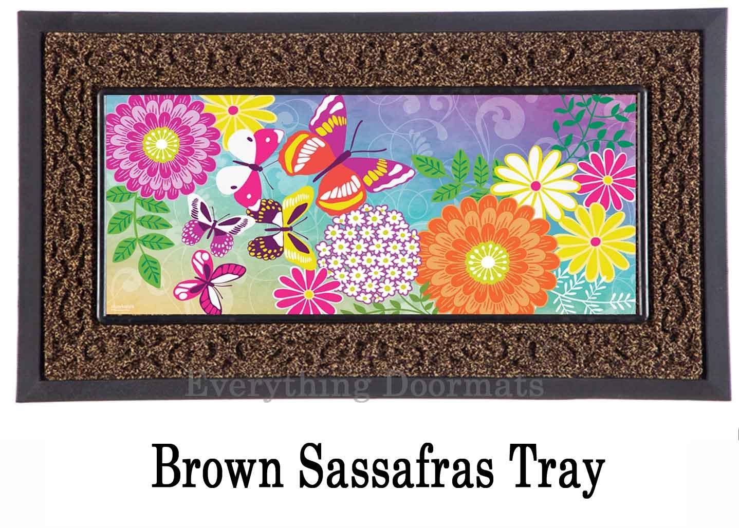 Sassafras Colorful Flowers Switch Mat10x22 Insert Doormat