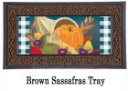 Cornucopia with Checks Sassafras Mat - 10 x 22 Insert Doormat