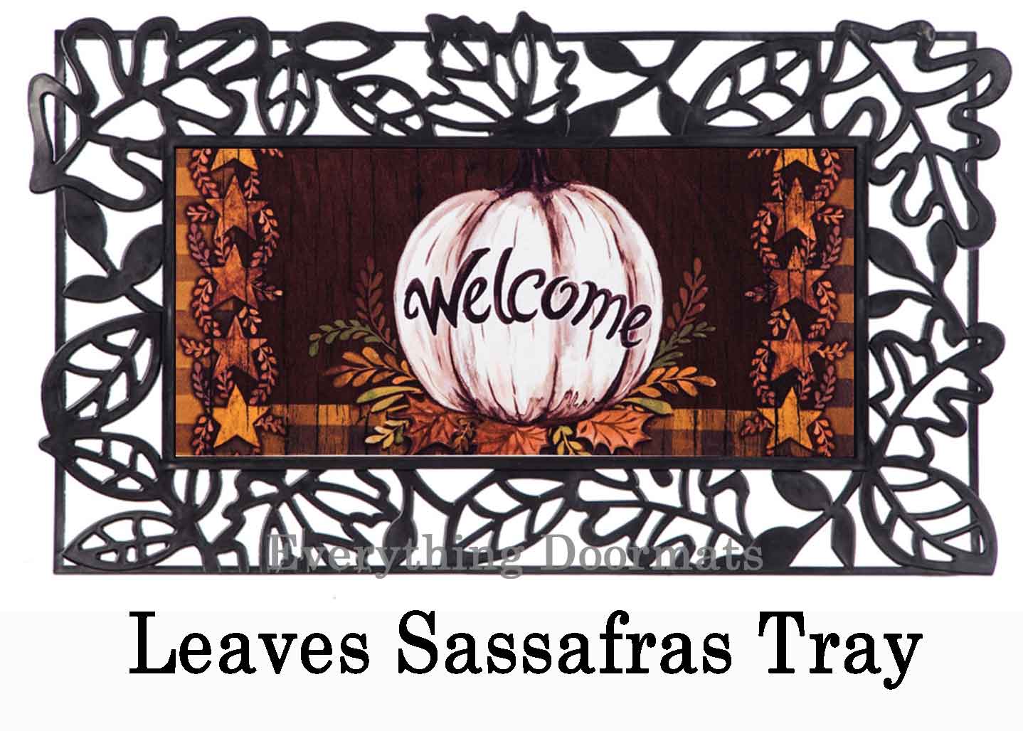 Pumpkin Bucket Sassafras Insert Switch Door Mat 10x22 Autumn Fall Leaves #431098 