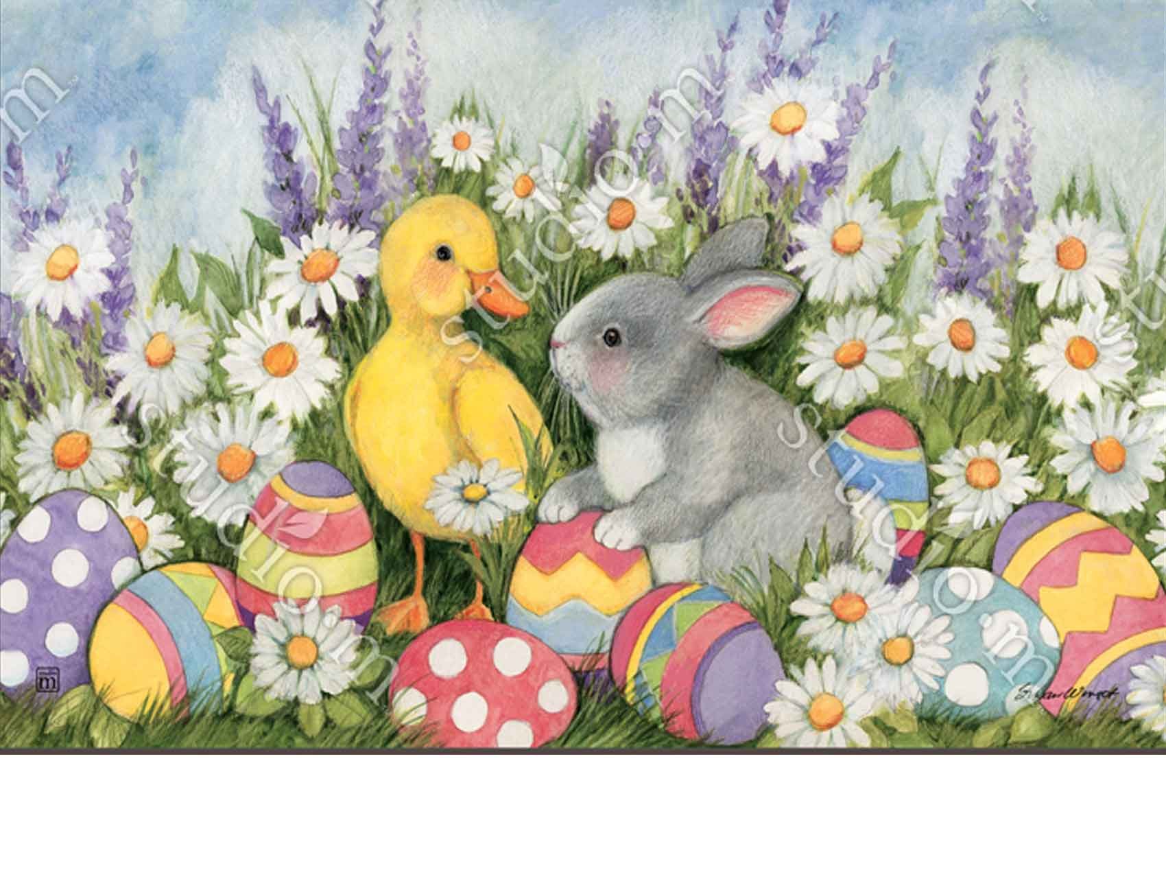 Indoor & Outdoor Easter Babies MatMate Doormat18x30