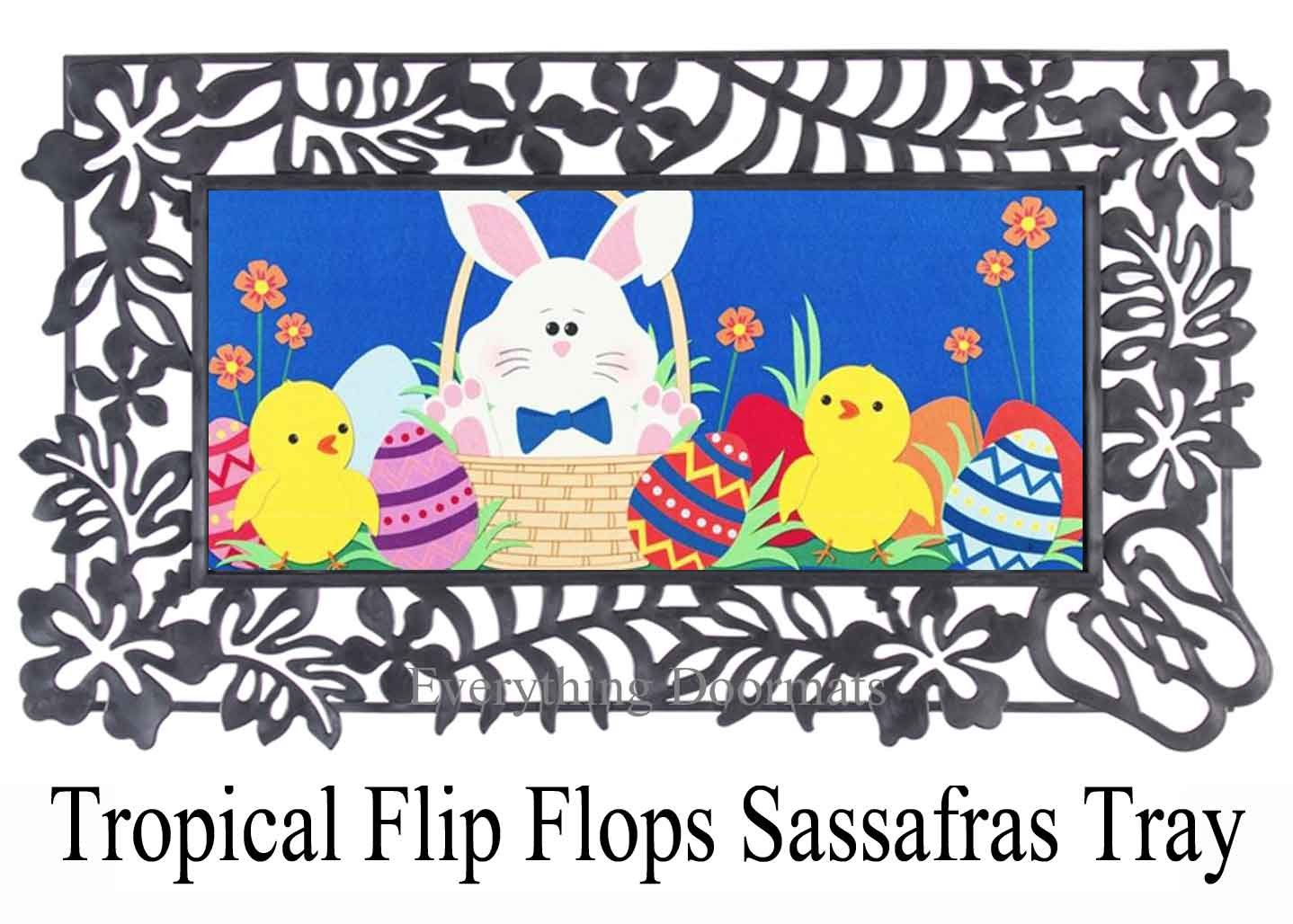 Sassafras Easter Bunny and Chicks Switch Doormat 10 x 22 Insert