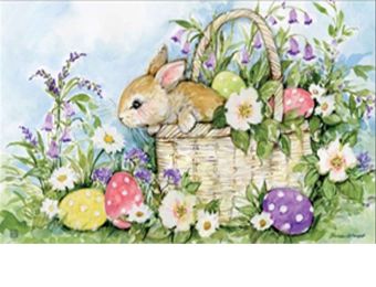 Easter Bunny Basket Indoor & Outdoor MatMate Doormat - 18 x 30