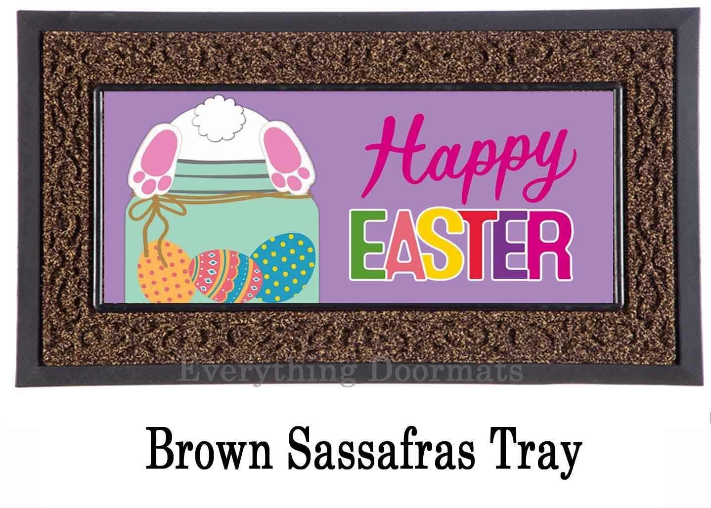 Easter Bunny Mason Jar Sassafras Mat 10 x 22 Insert Doormat