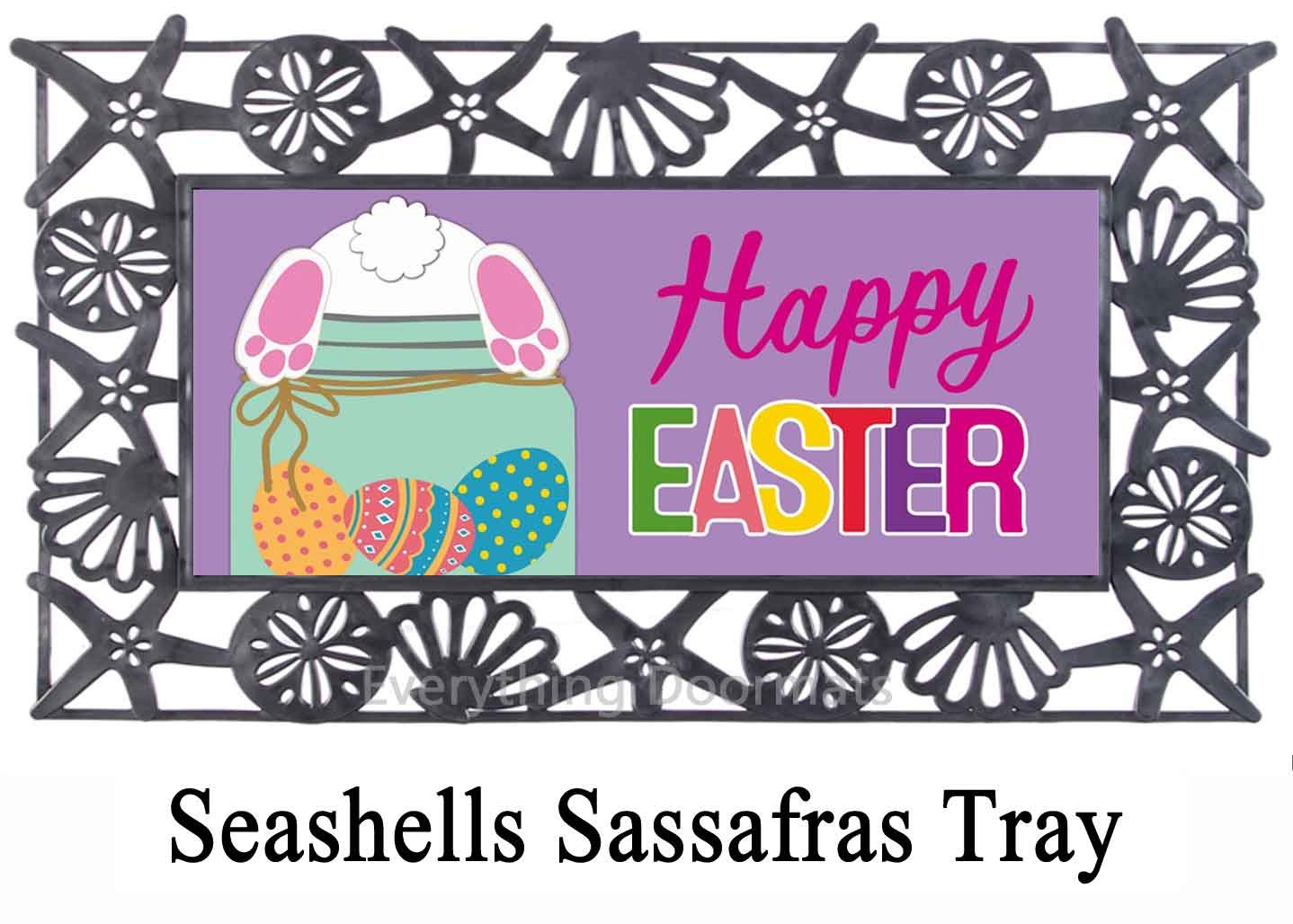 Easter Bunny Mason Jar Sassafras Mat 10 x 22 Insert Doormat