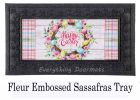 Easter Floral Wreath Sassafras Mat - 10 x 22 Insert Doormat