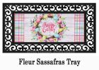 Easter Floral Wreath Sassafras Mat - 10 x 22 Insert Doormat