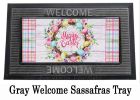 Easter Floral Wreath Sassafras Mat - 10 x 22 Insert Doormat
