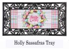 Easter Floral Wreath Sassafras Mat - 10 x 22 Insert Doormat