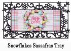 Easter Floral Wreath Sassafras Mat - 10 x 22 Insert Doormat