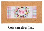 Easter Floral Wreath Sassafras Mat - 10 x 22 Insert Doormat