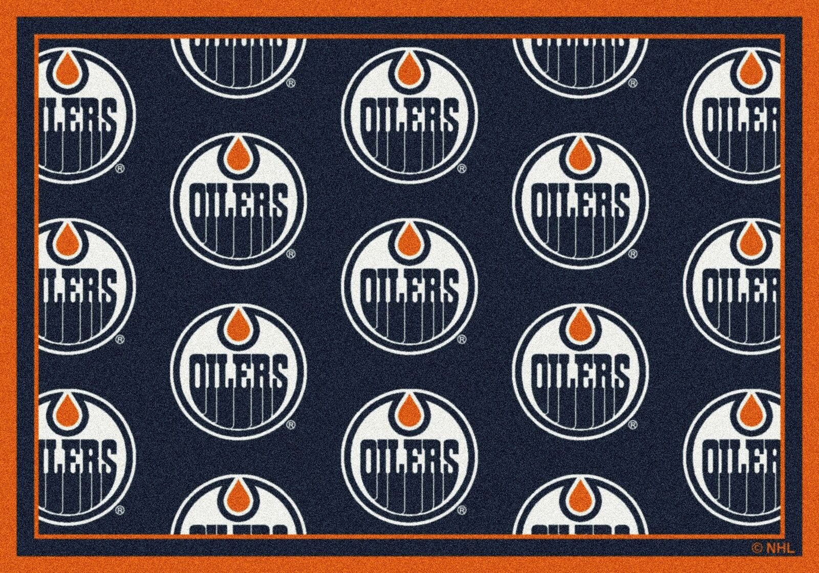 Edmonton Oilers Repeat Area Rug Nylon Logo Mat