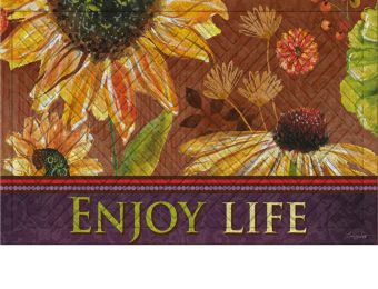 Hatch Embossed Enjoy Life Dimensions Doormat - 19 x 30