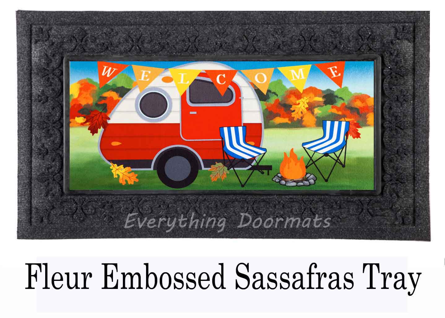 Fall Camper Welcome Sassafras Mat - 10 x 22 Insert Doormat