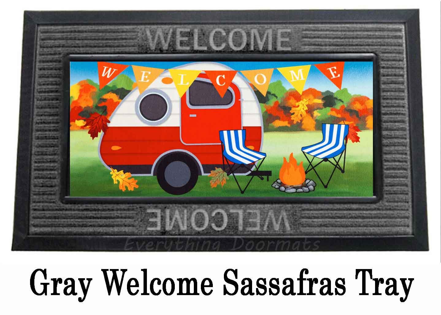 Fall Camper Welcome Sassafras Mat - 10 x 22 Insert Doormat