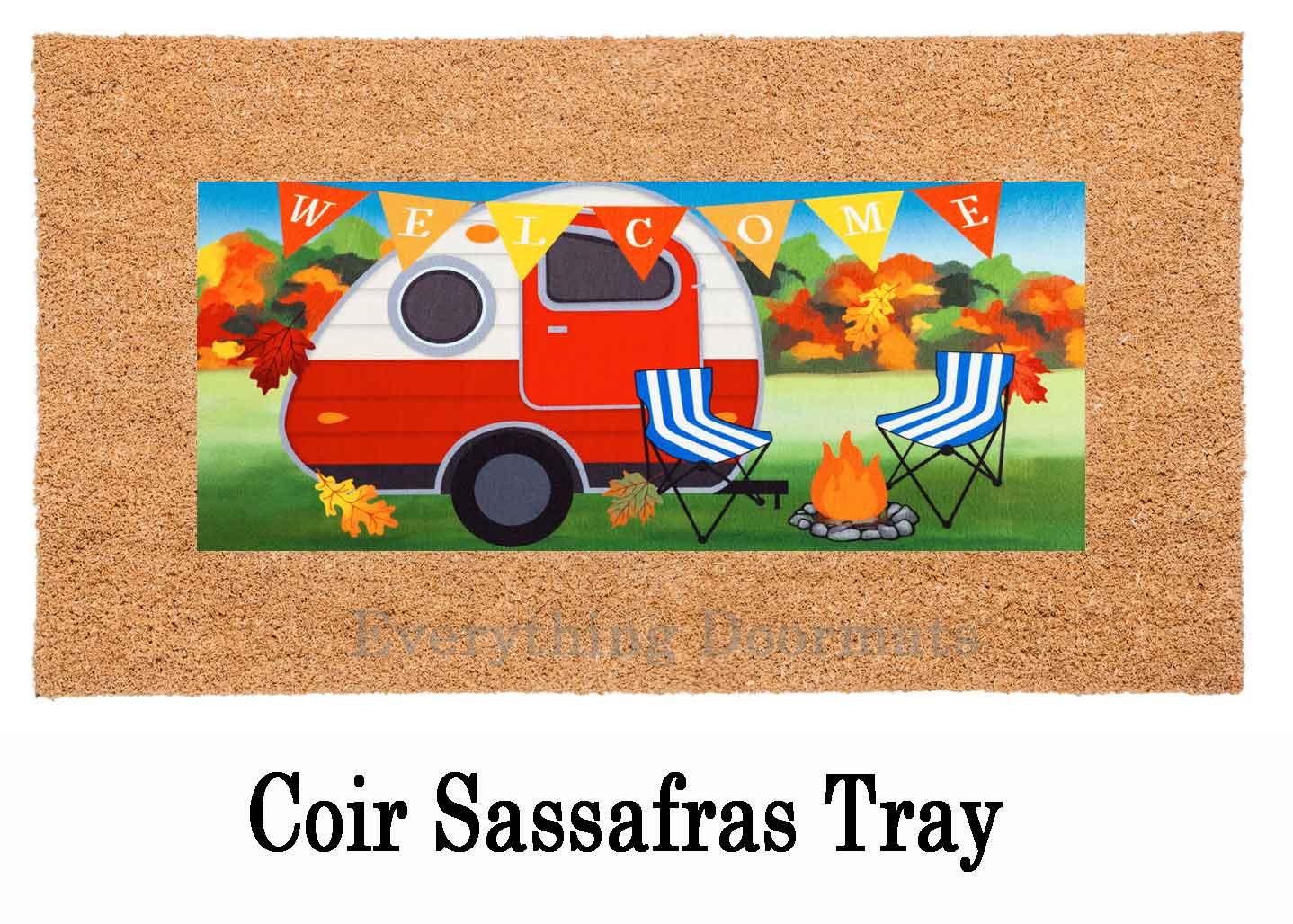 Fall Camper Welcome Sassafras Mat - 10 x 22 Insert Doormat