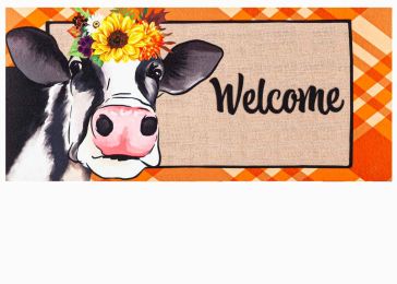 Fall Cow Sassafras Mat - 10 x 22 Insert Doormat