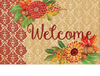 Indoor & Outdoor Fall Damask Insert Doormat - 18x30