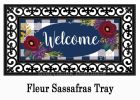 Fall Floral Check Sassafras Mat - 10 x 22 Insert Doormat