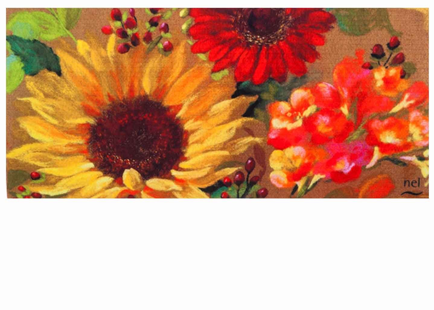 Sassafras Fall Floral Insert Mat 10 x 22 Doormat